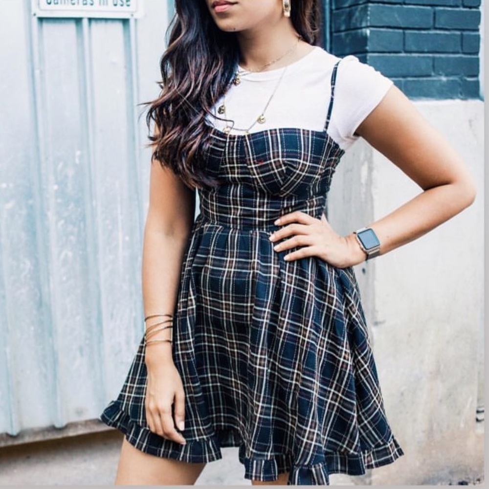 Storets Plaid bustier dress